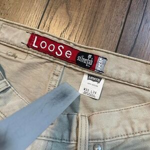 Vintage Levi's Silvertab Loose Fit Jeans Men's‎ size 33 x 34 Red Label Tan Khaki